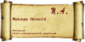 Mateas Arnold névjegykártya